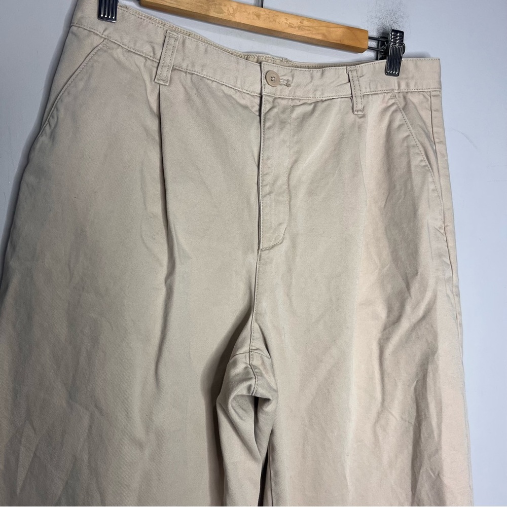 Aritzia TNA 90s Chino Pant Cotton Twill Relaxed Pleated Trousers, Tan, size 10 - Picture 6 of 16